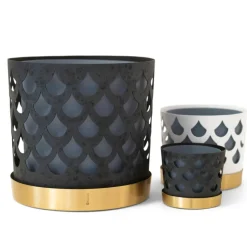 Maceta Trio drop, pequeña Ø12 cm, azul