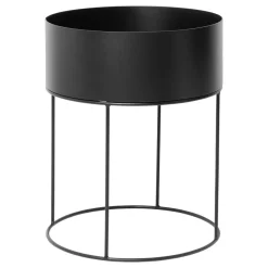 Macetero Plant Box Ferm Living redondo, negro