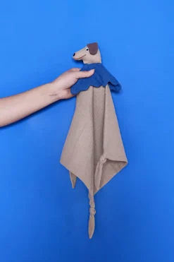 Manta con peluche Hunsi Dog 40x40 cm, Light brown