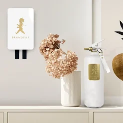 Manta ignífuga Solstickan 16x2,7x25 cm, Blanco-oro