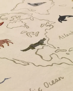 Mapa de tela The world, Offwhite