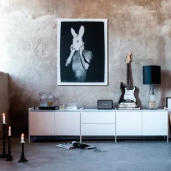 Módulo de aparador Molto 840, Blanco, incl. marco de metal blanco