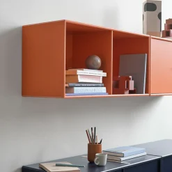 Módulo de estantería Line colgado en pared 1 puerta, New white 101