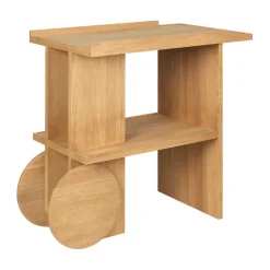 Mesa auxiliar Axis 42x80 cm, Roble lacado en tono cálido