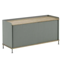 Mesa auxiliar Enfold baja 125x45x63 cm, Oak-Dusty green