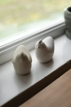 Mini hens 8 cm, White dot