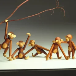 Mono de madera pequeño, teca-madera de limba 20 cm