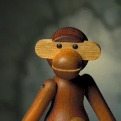 Mono de madera pequeño, teca-madera de limba 20 cm