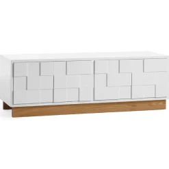 Mueble TV Collect 2010, Blanco – base de roble
