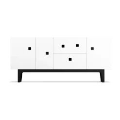 Mueble TV Peep M2, Blanco, lacado negro