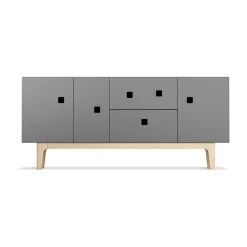 Mueble TV Peep M2, Slate grey, roble pigmentado blanco