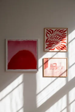 Orange red leaf, 50x50 cm