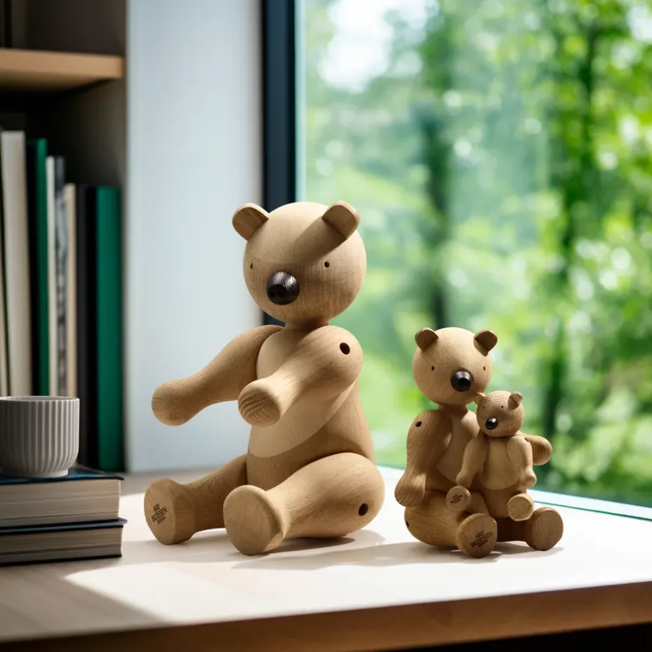 Oso de madera Kay Bojesen grande, roble-arce