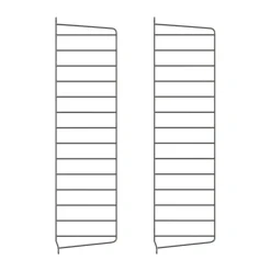 Panel de pared String, Gris oscuro, 75x20 cm, paquete de 2