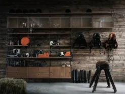 Panel de pared String, Negro, 75x30 cm, paquete de 2