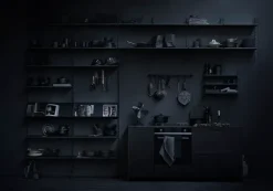 Panel de pared String, Negro, 75x30 cm, paquete de 2