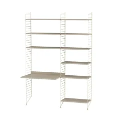 Panel de suelo String, Beige, 200x30 cm, paquete de 2