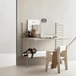 Panel de suelo String, Beige, 85x30 cm, paquete de 1