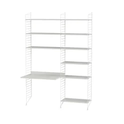 Panel de suelo String, Blanco, 200x30 cm, paquete de 2