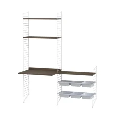 Panel de suelo String, Blanco, 200x30 cm, paquete de 2