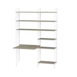 Panel de suelo String, Blanco, 200x30 cm, paquete de 2