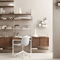 Panel de suelo String, Blanco, 85x30cm, paquete de 1