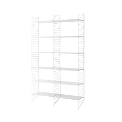 Panel de suelo String, Blanco, 200x30 cm, paquete de 2