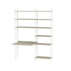 Panel de suelo String, Blanco, 200x30 cm, paquete de 2