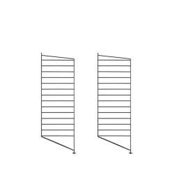 Panel de suelo String, Negro, 85x30 cm, paquete de 2