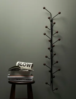 Perchero Bill Vertical, negro-marrón oscuro