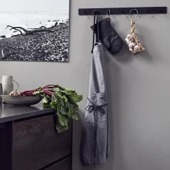 Perchero con ganchos Atlanta 70 cm, negro