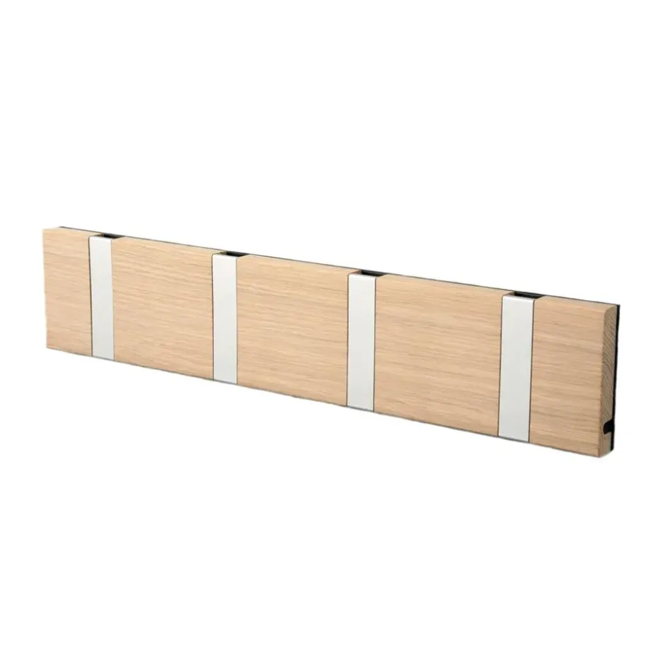 Perchero de pared Knax 40 cm, roble enjabonado-gris