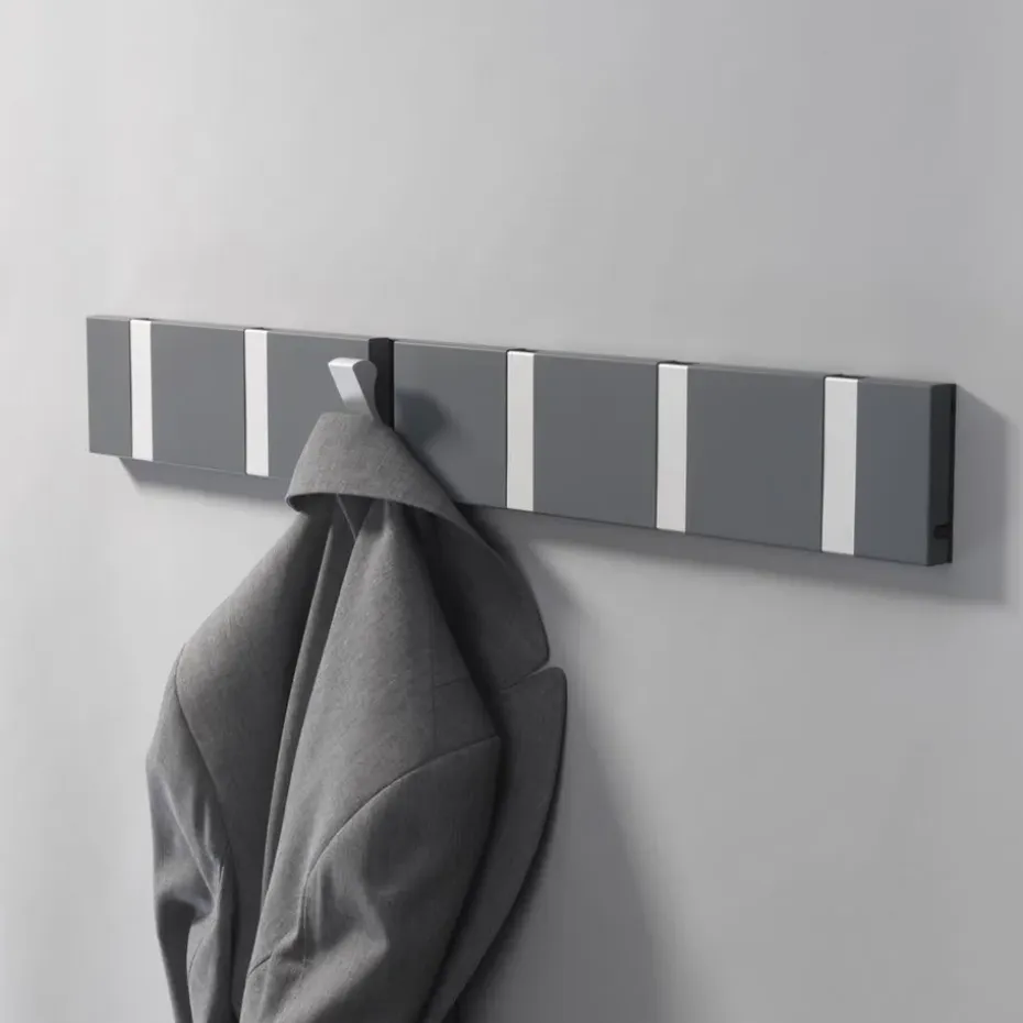 Perchero de pared Knax 40 cm, roble enjabonado-gris