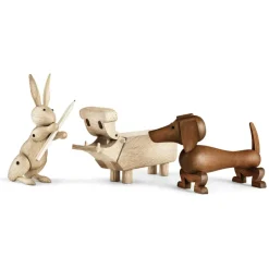 Perro de madera 18,5 cm, nogal