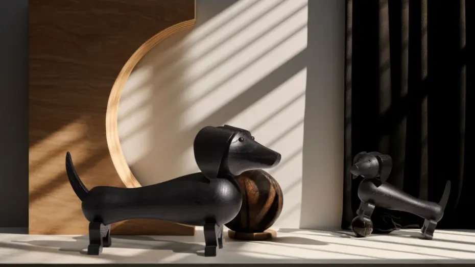 Perro Kay Bojesen 28,5 cm, Roble oscuro teñido