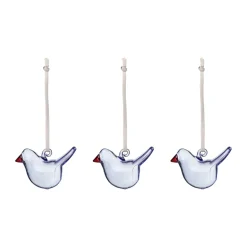Pájaros de cristal Iittala, Azul claro, mini, pack de 3