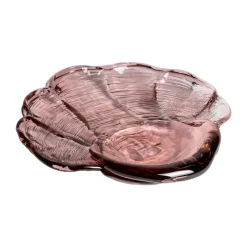 plato de vidrio artístico Venusmussla 30x33 cm, Rosa