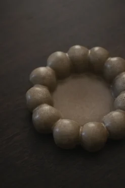 Plato Portavelas Bright Ø17 cm, Beige