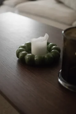 Plato Portavelas Bright Ø17 cm, Verde brillante