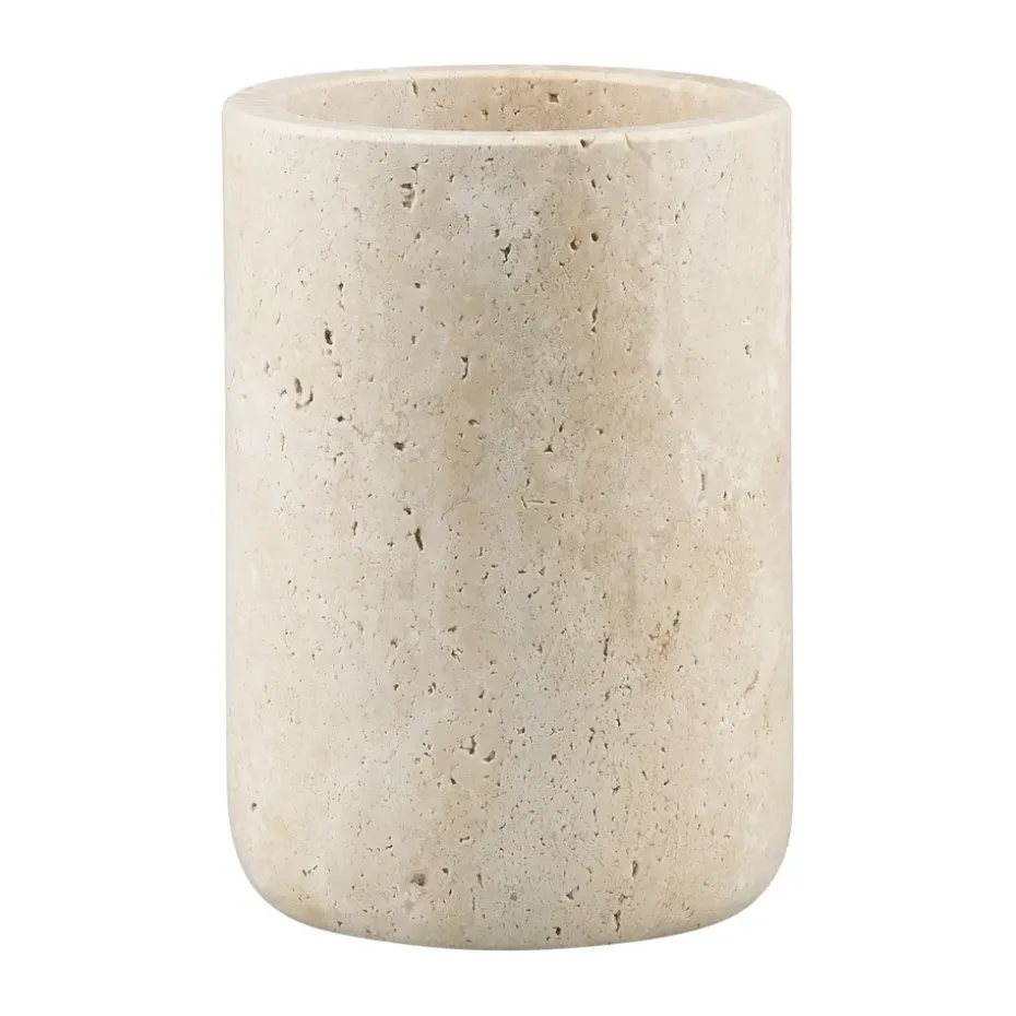 Portacepillos de dientes Travertine 10 cm, Linen
