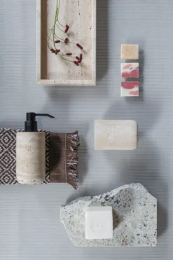 Portacepillos de dientes Travertine 10 cm, Linen