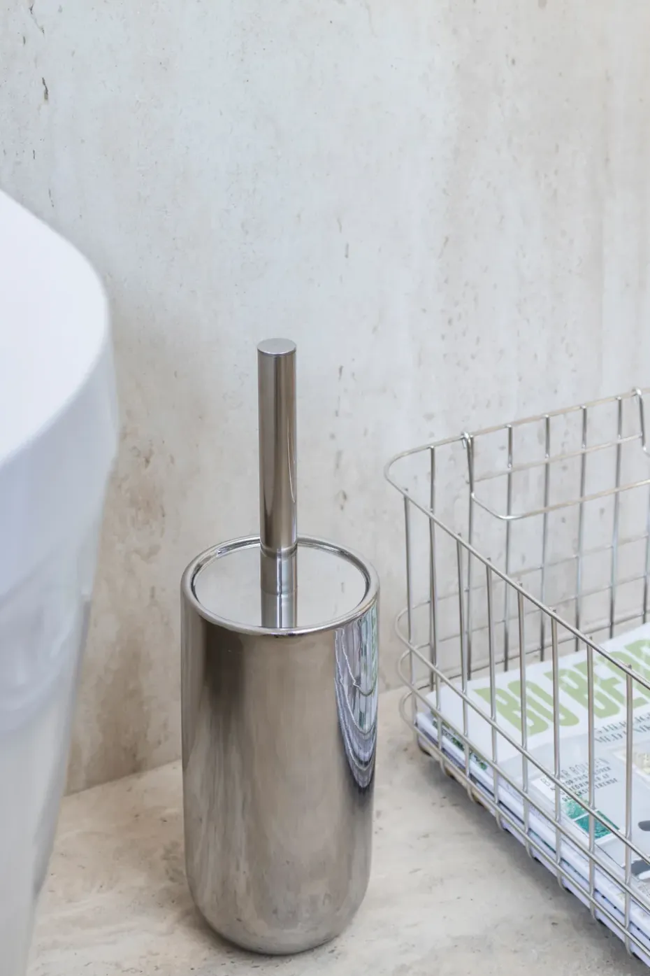 Portaescobillas baño Lotus, Chrome