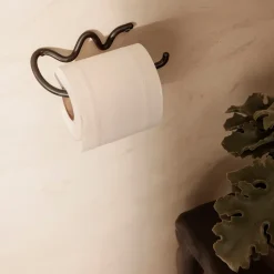 Portarrollos para papel higiénico Curvature, latón negro