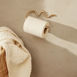 Portarrollos para papel higiénico Curvature, latón