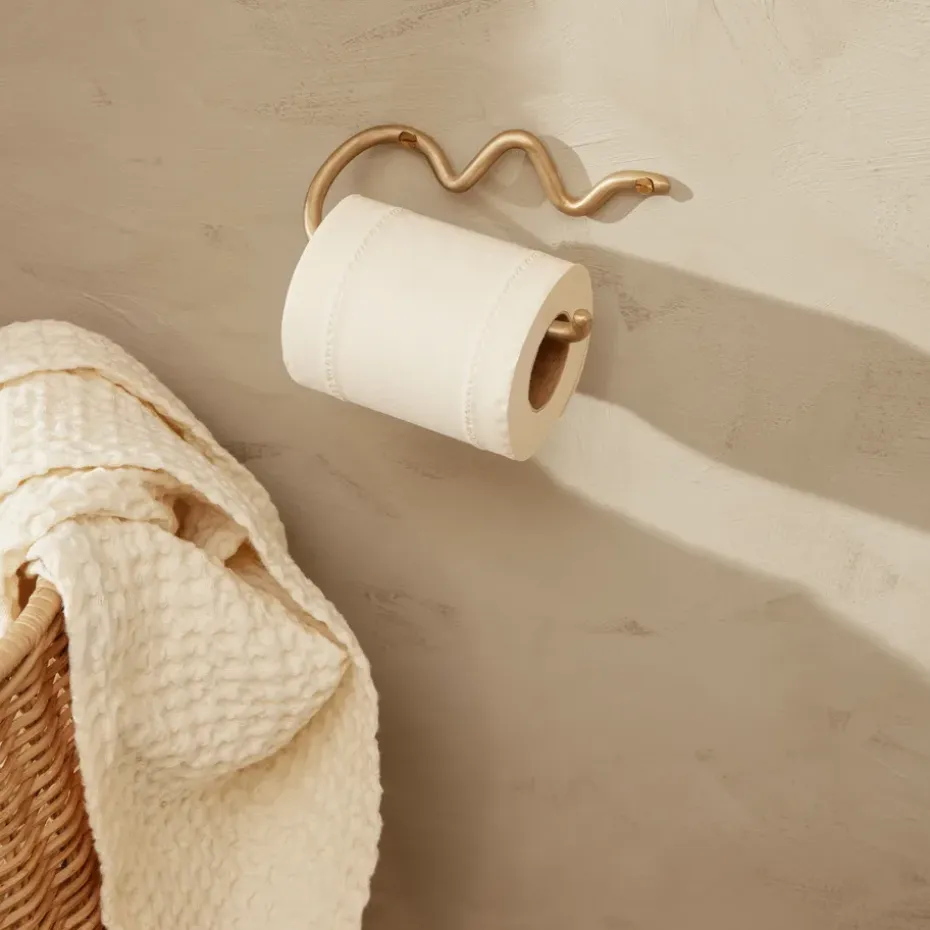 Portarrollos para papel higiénico Curvature, latón