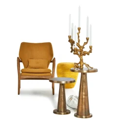 Portavelas Apple tree L 53 cm, Dorado