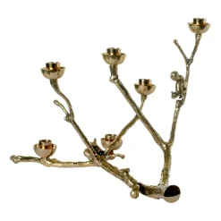 Portavelas ardilla Twiggy 30 cm, Dorado