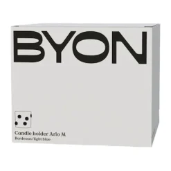 Portavelas Arlo M Ø15 cm, Burdeos-azul claro