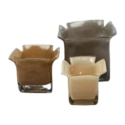 Portavelas Atlas 15,5 cm, Taupe