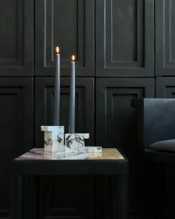 Portavelas bajo Brick 7,5x14 cm, Calacatta